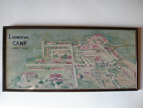 Painting of Japanese Lunghwa Allied Internee Camp in Shanghai.