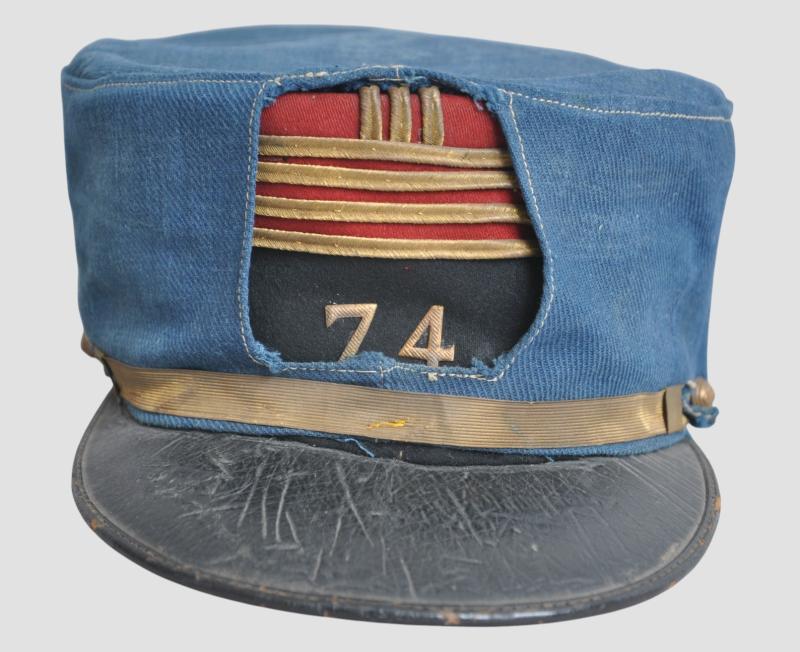 WW1 French 74th Infantry Regiment , Battalion Commanders Kepi & Cover
