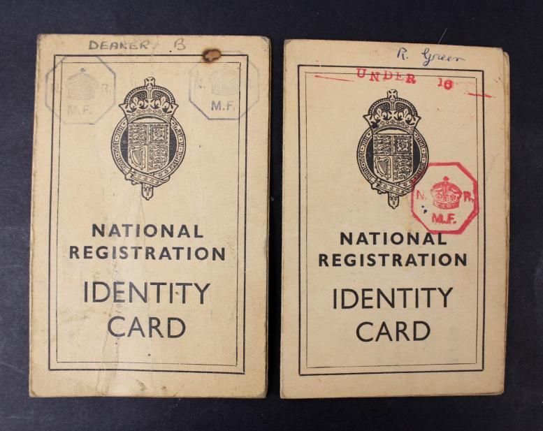 CS Militaria 2 X WW2 British 1940 Civilian Identity Cards From Same