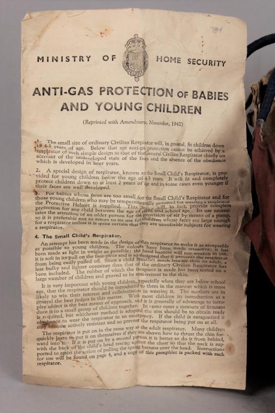 WW2 'Mickey Mouse' Childs Gas Mask With Original Instruction Leaflet Dated 1939