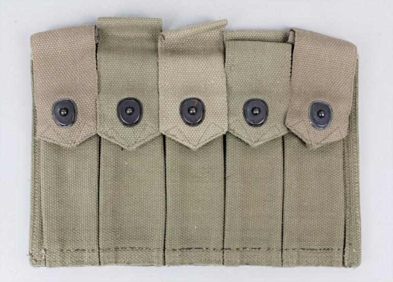 WW2 US Thompson SMG Magazine Pouch ( 5 X Magazines )