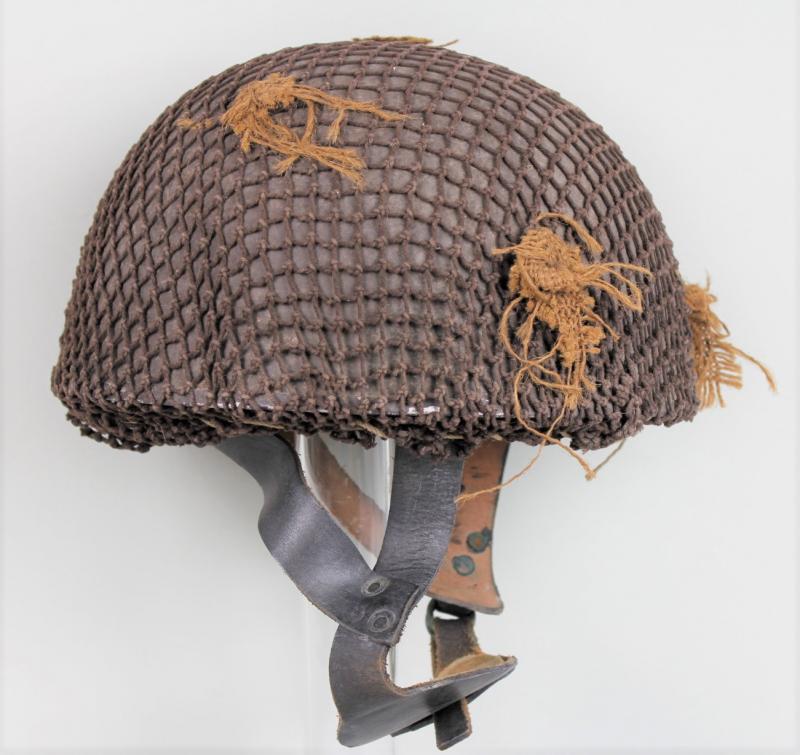 WW2 British Camouflage Netted MK.1 Paratrooper Helmet 1943