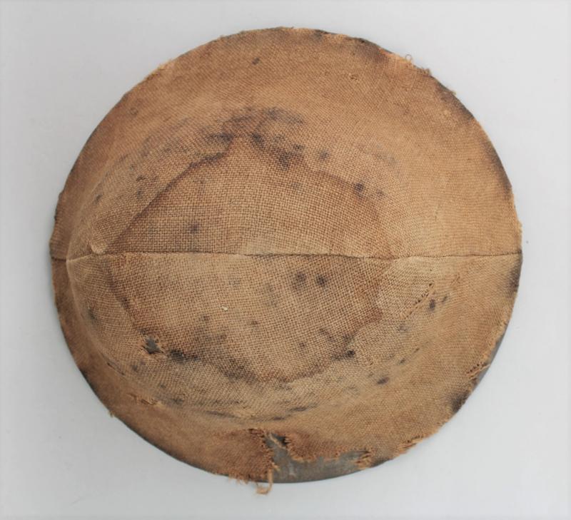 WW1 British War Office Pattern Helmet With Original Hessian Camouflage Trench Cover