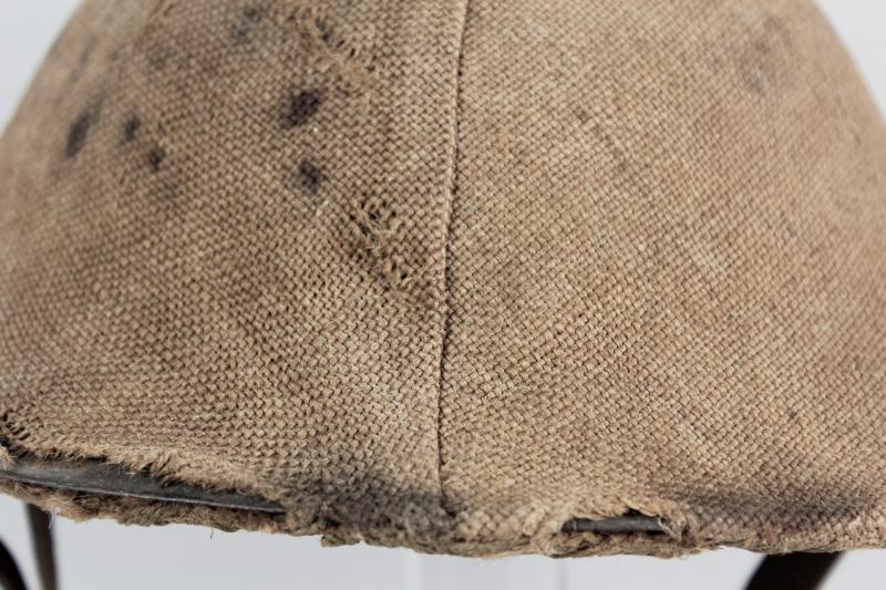 WW1 British War Office Pattern Helmet With Original Hessian Camouflage Trench Cover