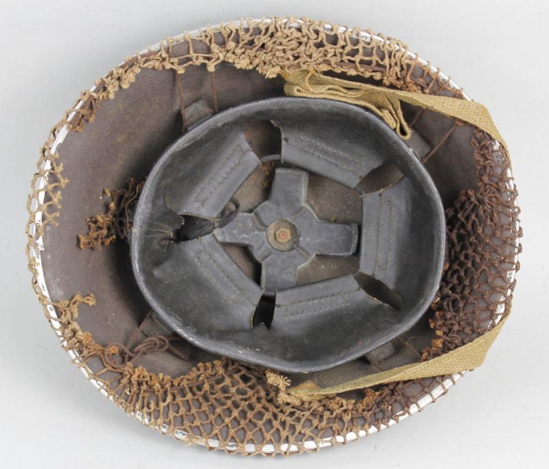 WW2 British MkIII 'Turtle Helmet' With Camouflage Net 1944