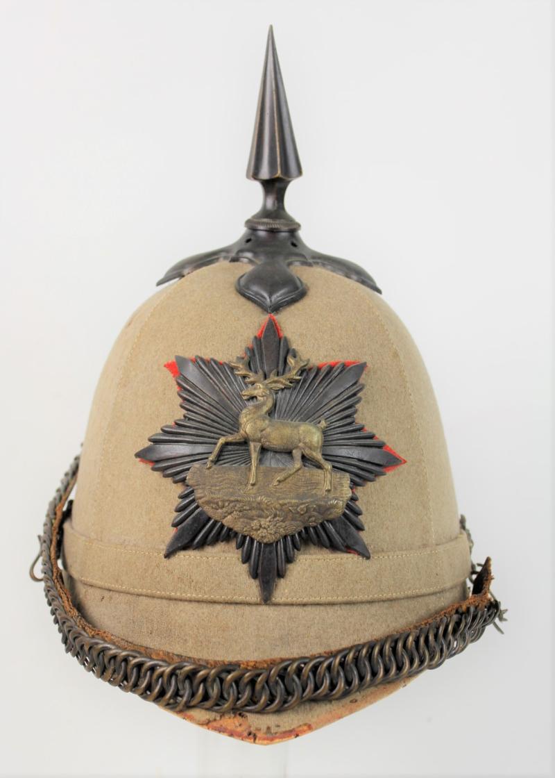 Victorian British Hertfordshire Regiment Grey Cloth Home Service Helmet