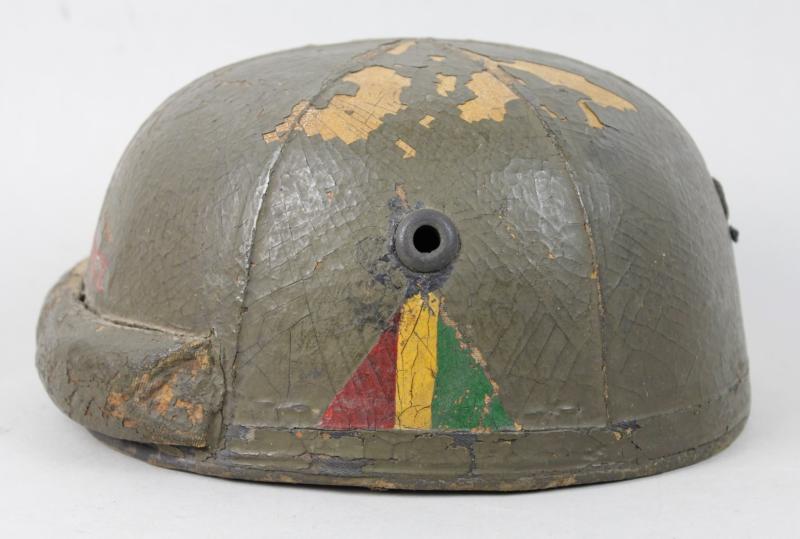WW2 British Armoured Crews Helmet , 5th Inniskillen Dragoon Guards Helmet