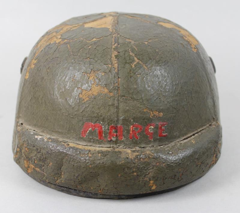 WW2 British Armoured Crews Helmet , 5th Inniskillen Dragoon Guards Helmet