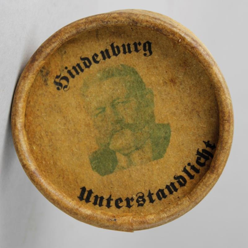 CS Militaria WW1 German 'Hindenburg' Trench Candle