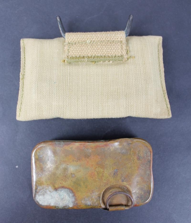 CS Militaria WW1 US M1910 First Aid Dressing Pouch & Tin 1916
