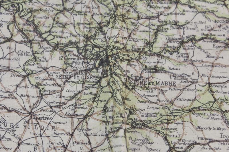 WW2 Silk Map ' Zones of France ' & Normandy Coastline March 1944