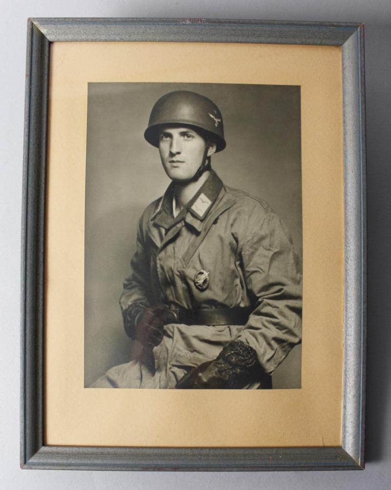 WW2 German Fallschirmjager Framed Studio Photograph