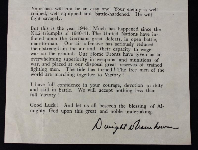 CS Militaria | Original & Rare D-Day Eisenhower ' June 6, 1944, Order ...