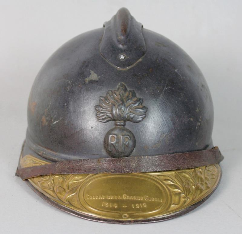 Verdun Interest - WW1 French Named Infantry Souvenir Plaque Adrian Helmet 86th Inf.Regt Wounded At Saint Quentin