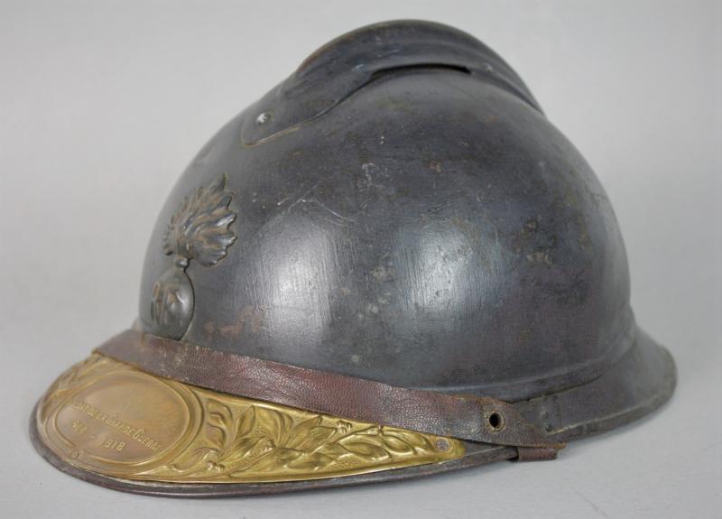 Verdun Interest - WW1 French Named Infantry Souvenir Plaque Adrian Helmet 86th Inf.Regt Wounded At Saint Quentin