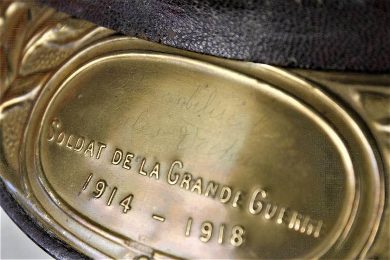 Verdun Interest - WW1 French Named Infantry Souvenir Plaque Adrian Helmet 86th Inf.Regt Wounded At Saint Quentin