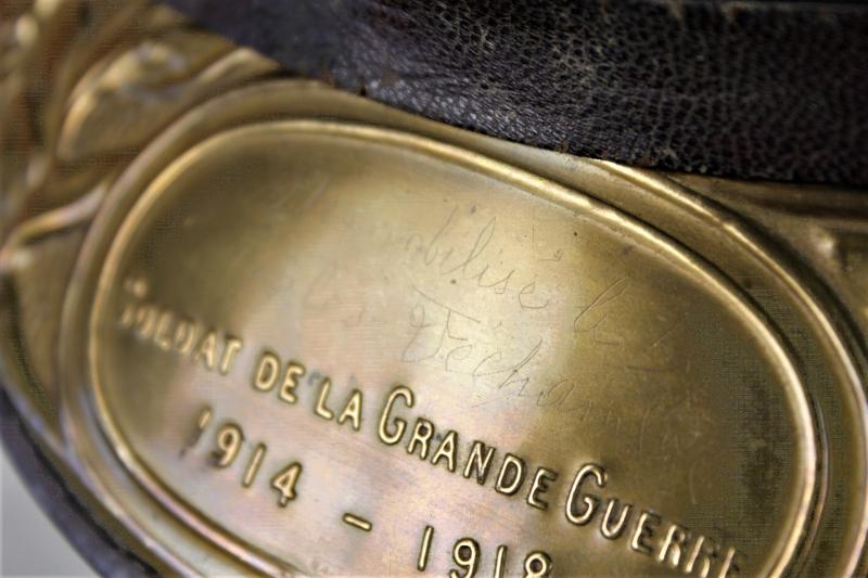 Verdun Interest - WW1 French Named Infantry Souvenir Plaque Adrian Helmet 86th Inf.Regt Wounded At Saint Quentin