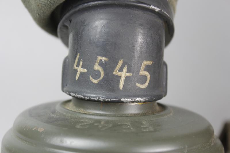 WW2 German Matching Numbered Gas Mask & Canister With Cleaning Cloth , Spring & Spare Lenses