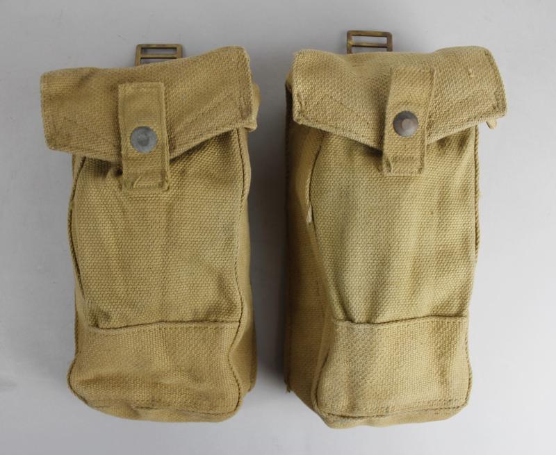 WW2 Canadian Pair Basic Pouches 1943