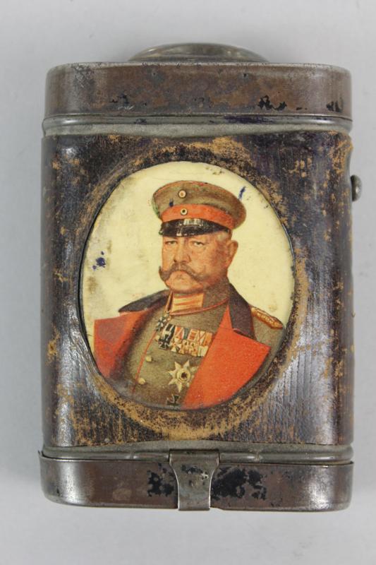 CS Militaria WW1 German Torch With Picture Of Hindenburg