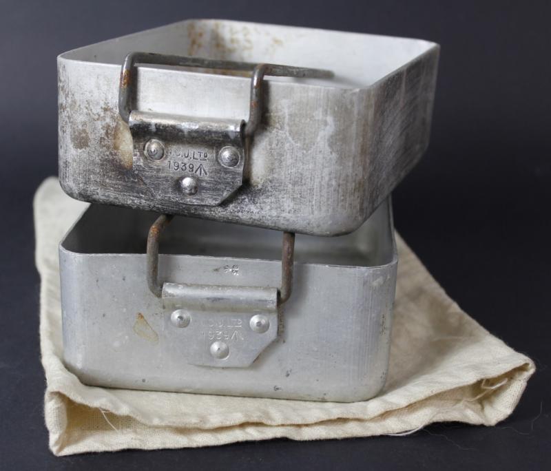 WW2 British BEF Period Messtin Set & Carry Bag 1939