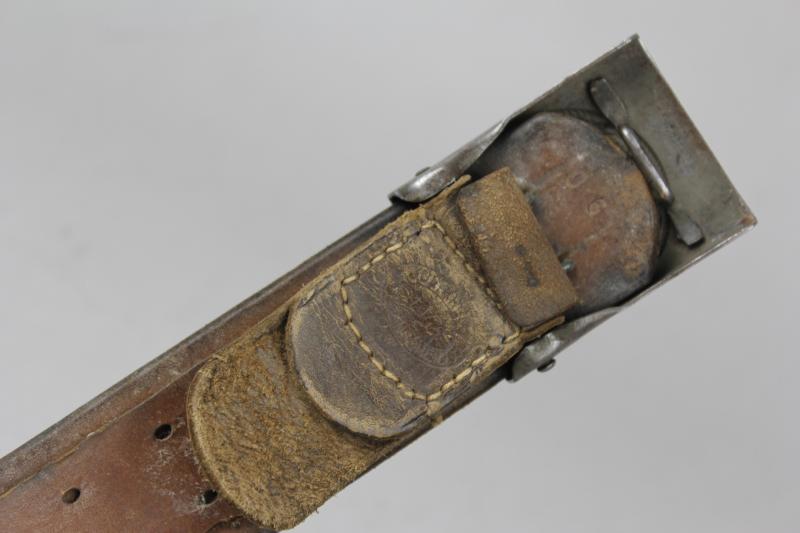 WW2 German Army Belt & Buckle - Green Painted Steel 1942