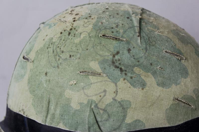 American Vietnam Combat Helmet With Graffiti Art