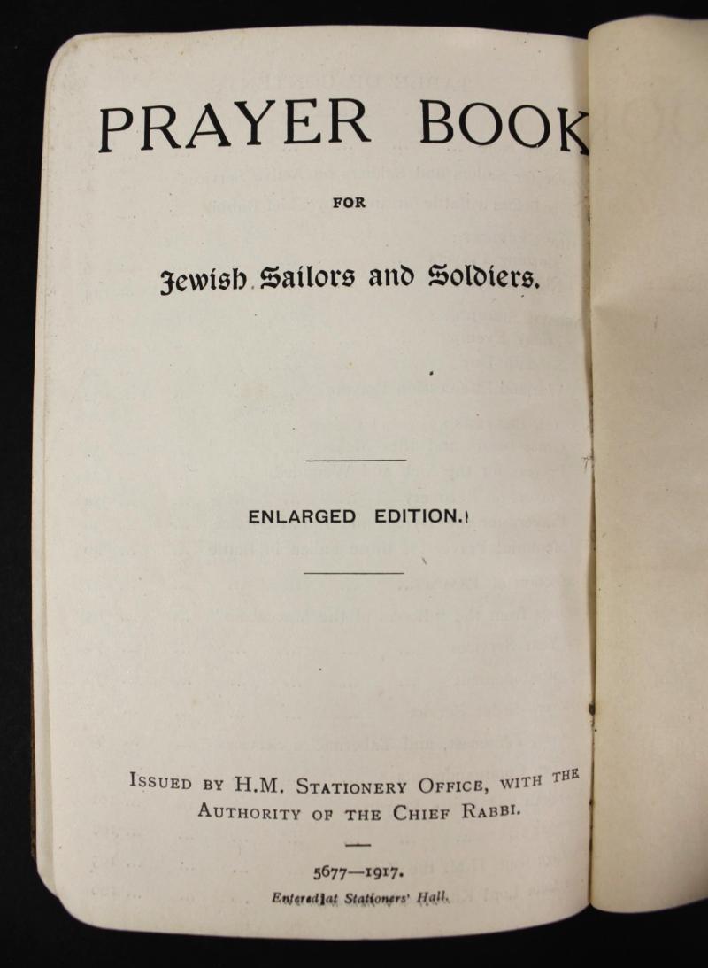 WW1 Prayer Book For Jewish Sailors & Soldiers 1917