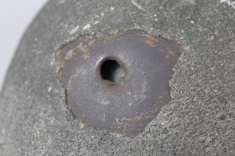 WW2 British Bullet Holed Camouflage Helmet With Unit Flash Under Paint