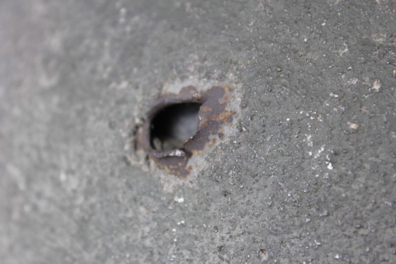 WW2 British Bullet Holed Camouflage Helmet With Unit Flash Under Paint