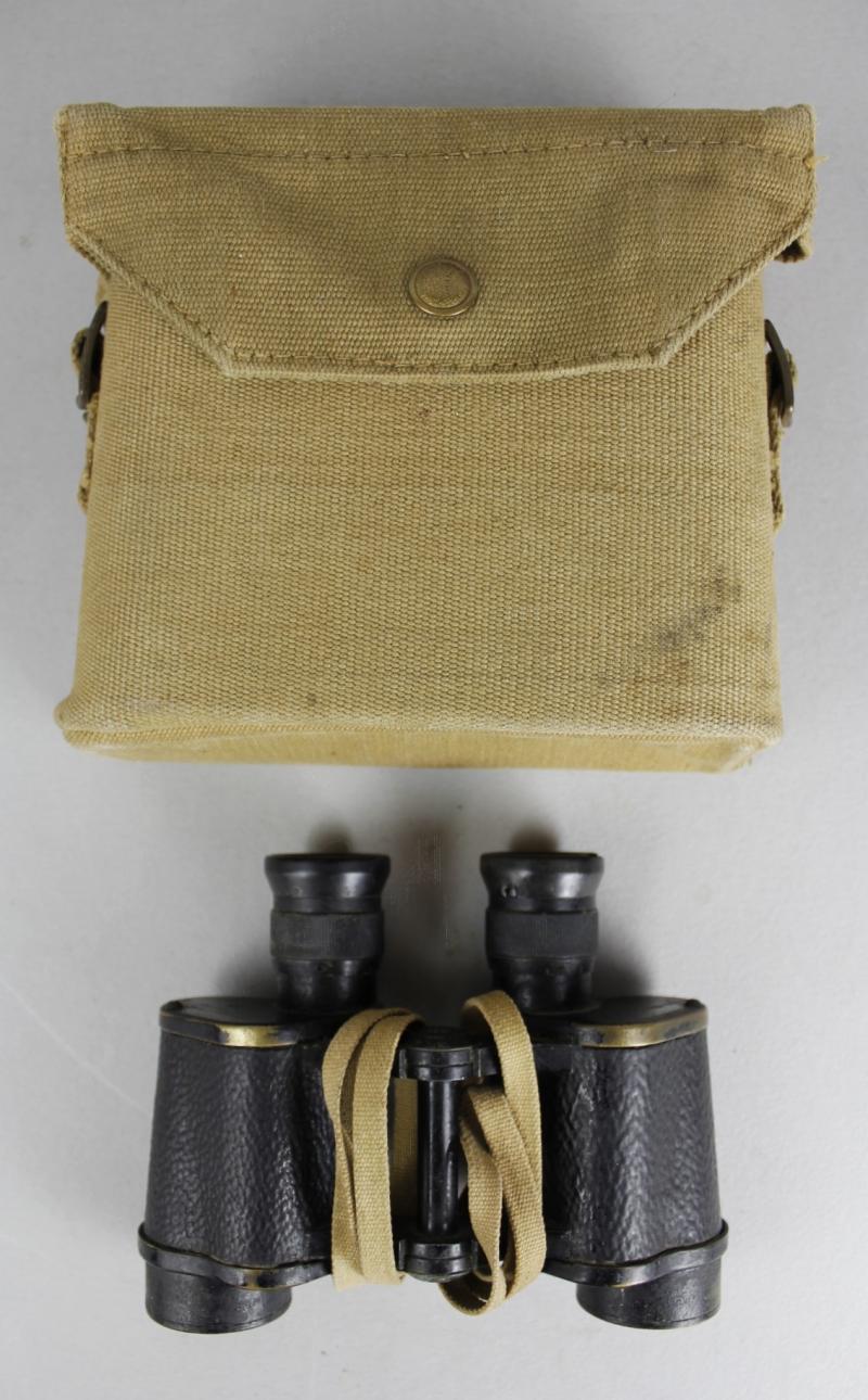 WW2 British Army Binoculars In Webbing Case 1942/43