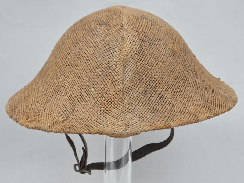 WW1 British Brodie Helmet With Hessian Camouflage Cover
