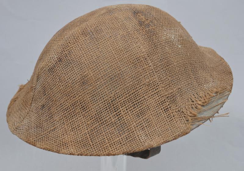 WW1 British Brodie Helmet With Hessian Camouflage Cover