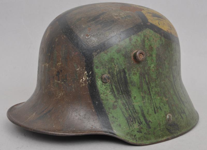 WW1 German M16 Camouflage Helmet Named To A Dragoon ( German Cavalry )