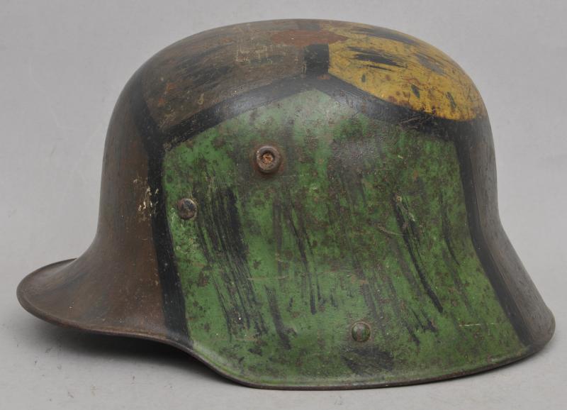 WW1 German M16 Camouflage Helmet Named To A Dragoon ( German Cavalry )