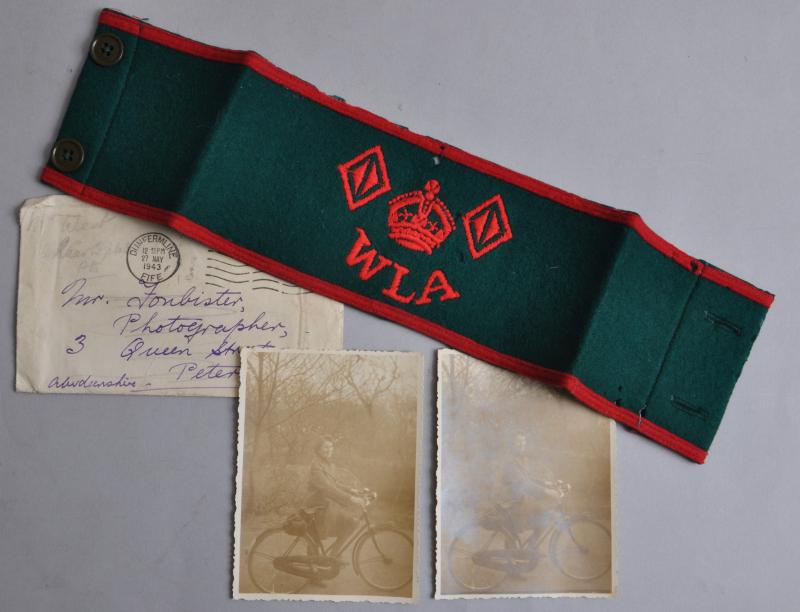 WW2 British Womens Land Army Armband With Photographs Of Wearer