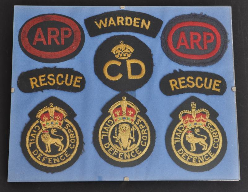 Mounted WW2 British Civil Defence Badges
