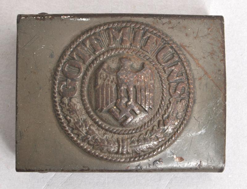 CS Militaria | WW2 German Army Belt & Green Painted Steel Buckle
