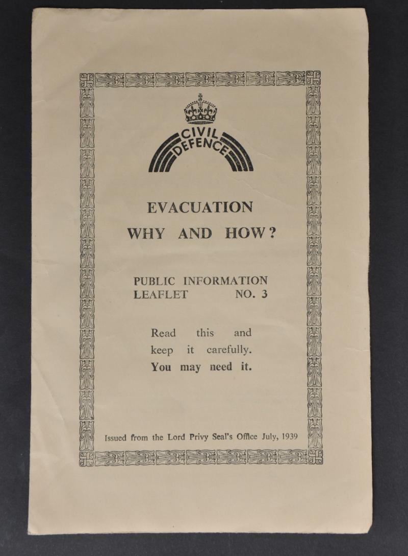 WW2 British Civil Defence Pamphlet No.3 - Evacuation Why & How ? 1939