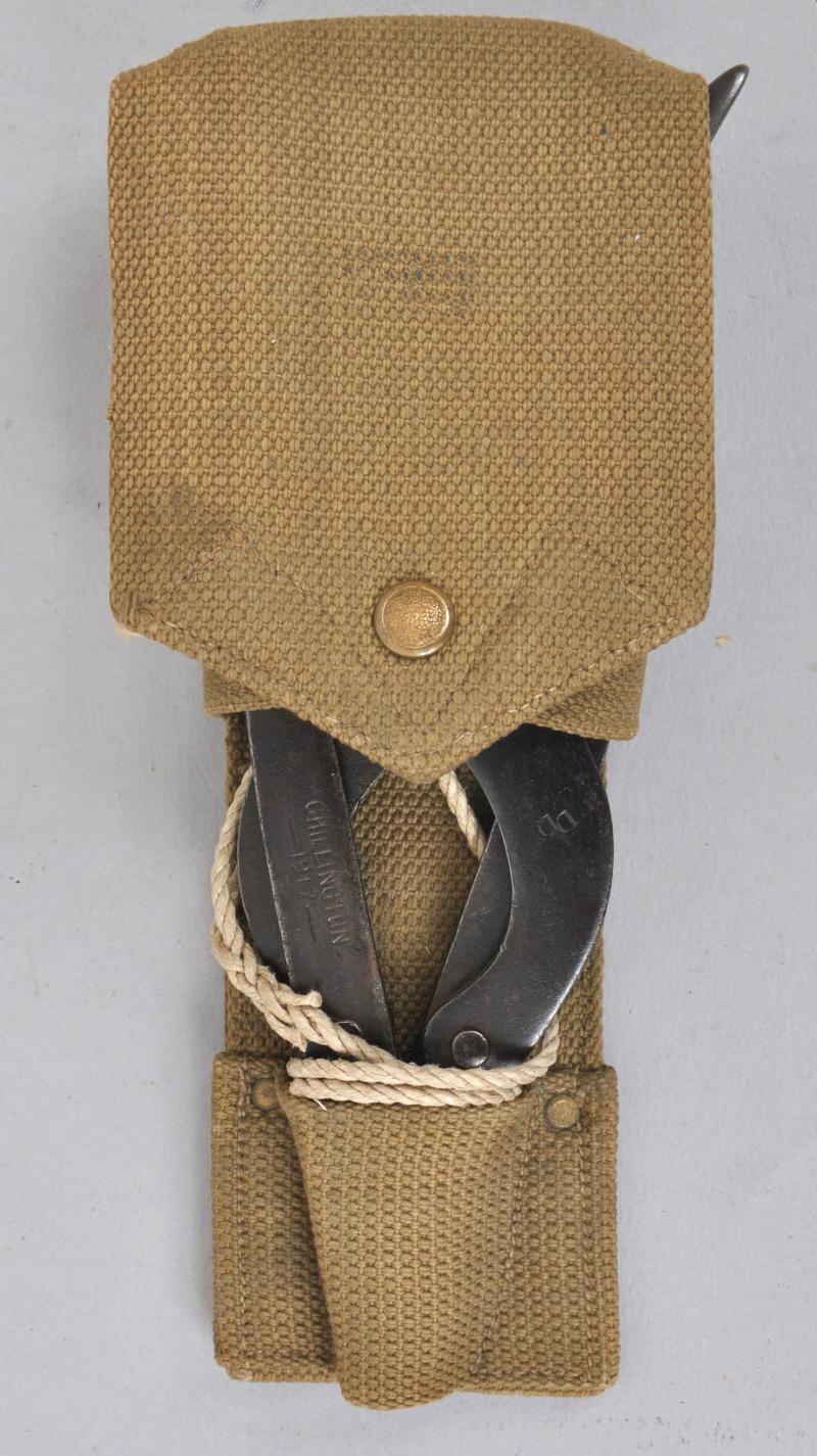 WW1 British Wirecutters In Webbing Pouch , Matching 1917 Dates