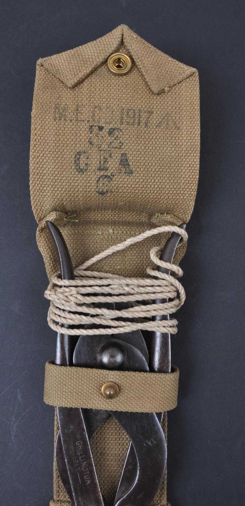 Cs militaria ww1 british wirecutters in webbing pouch matching 1917