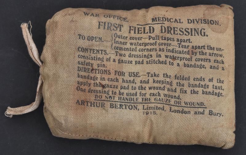 CS Militaria WW1 British First Field Dressing 1915