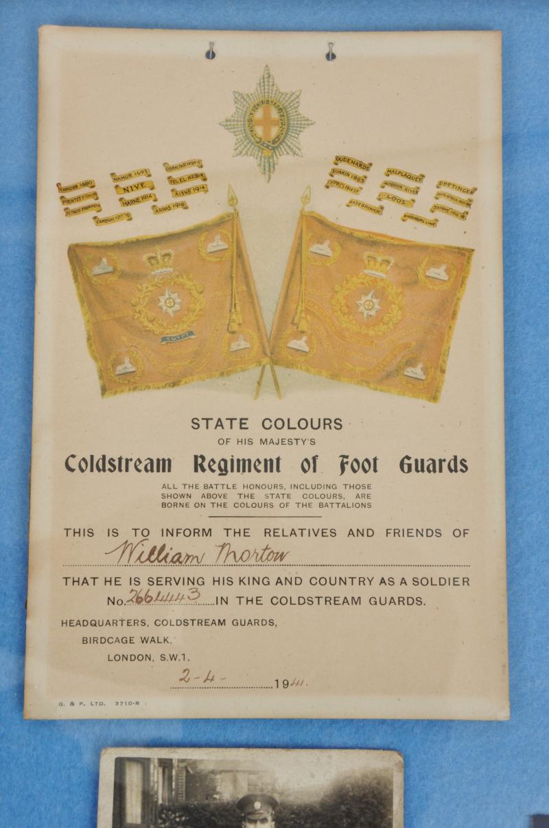 CS Militaria | WW2 British Coldstream Guards KIA Souvenir Frame