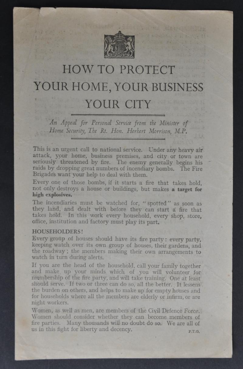 WW2 British Home Front ' How To Protect Your Home, Your Business ,Your City