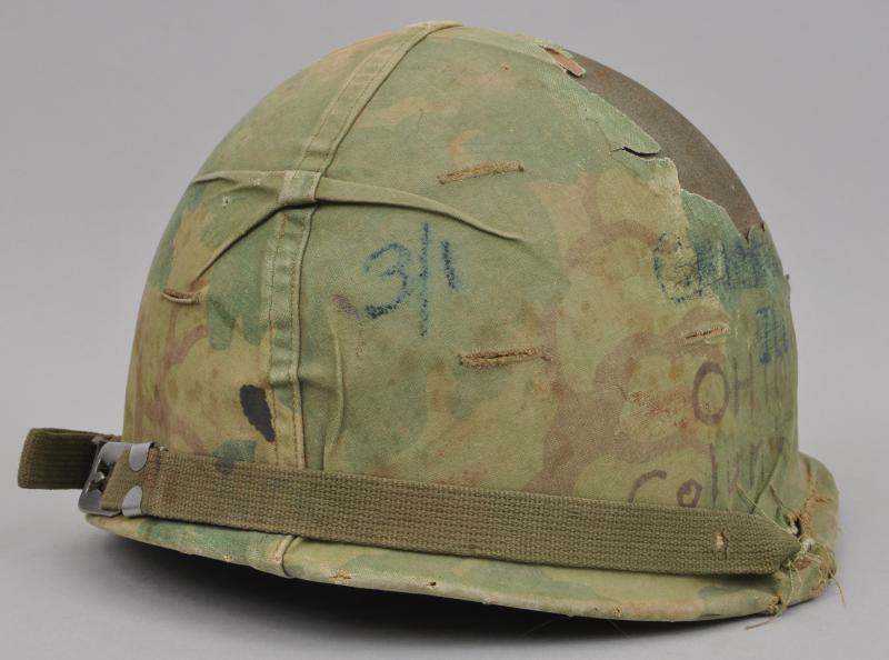 Untouched & Always Been Together Vietnam War USMC Helmet With Graffiti On Cover - Tet Offensive Period