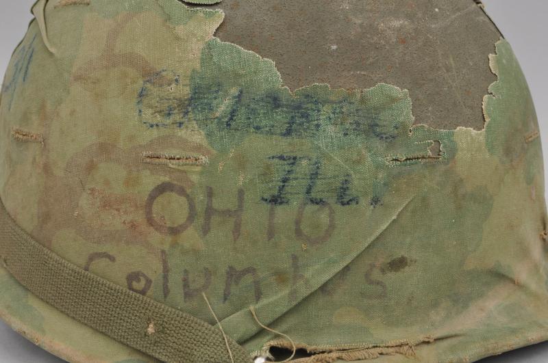 Untouched & Always Been Together Vietnam War USMC Helmet With Graffiti On Cover - Tet Offensive Period