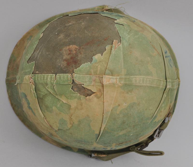 Untouched & Always Been Together Vietnam War USMC Helmet With Graffiti On Cover - Tet Offensive Period