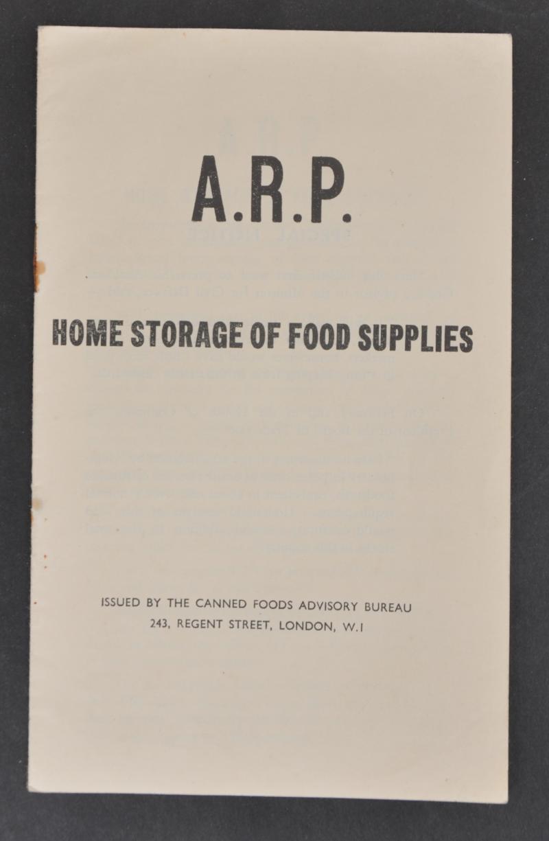 'ARP Home Storage of Food Supplies ' Leaflet