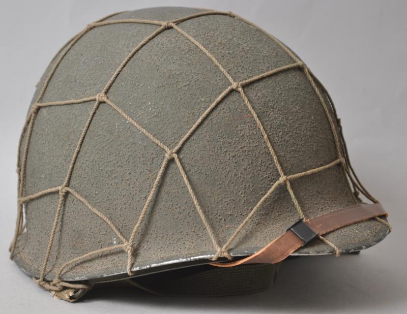 WW2 US M1 Front Seam Helmet With Camouflage Net