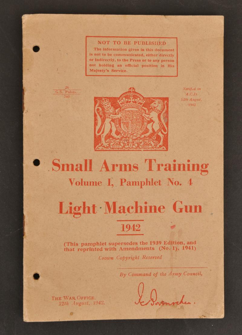 WW2 British Light Machine Gun - Small Arms Training Vol 1,Pamph No.4